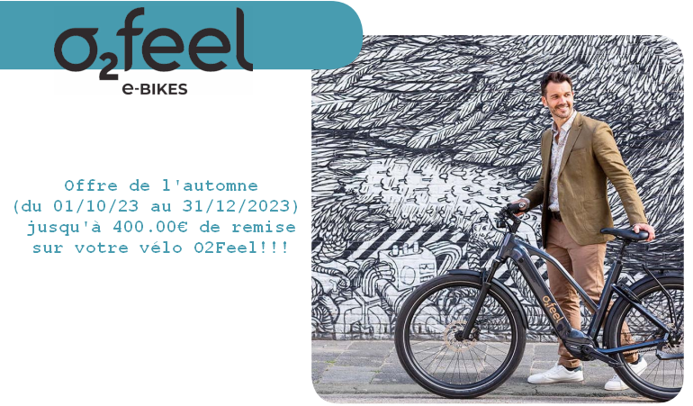 offre jusqu'à 400€ sur l'achat d'un vélo Français O2feel